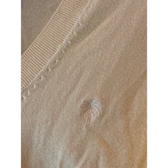 Lilly Pulitzer Womens Yellow V-Neck Sweater With Embroidered Palm Tree Logo - Picture 4 of 9